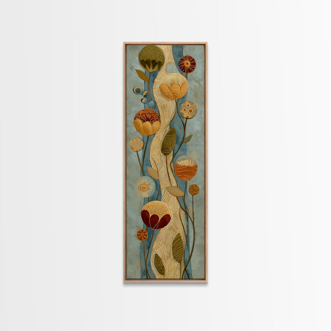 Henna Floral Ornament Pattern Canvas Print, Moroccan Art, Moroccan, Living Room Decor, Oil Painting, Marrakesh, Travel Wall Art, MOR-1x3-44