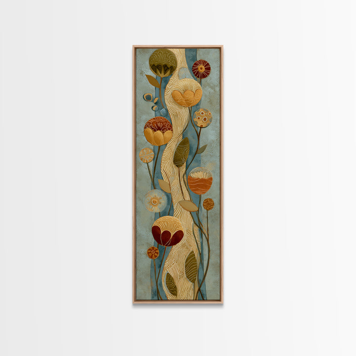 Henna Floral Ornament Pattern Canvas Print, Moroccan Art, Moroccan, Living Room Decor, Oil Painting, Marrakesh, Travel Wall Art, MOR-1x3-44
