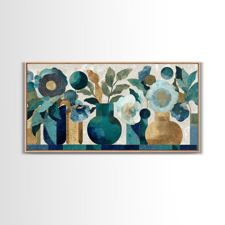 Henna Floral Ornament Pattern Canvas Print, Moroccan Art, Luxury Decor, Living Room Decor, Oil Painting, Marrakesh, Printable, MOR-2x1-4