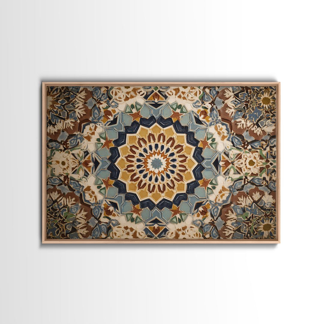 Islamic Geometric Rosette Canvas Print, Moroccan Art, Modern Decor, Living Room Decor, Abstract Art, Marrakesh, Wall Decor, MOR-3x2-16
