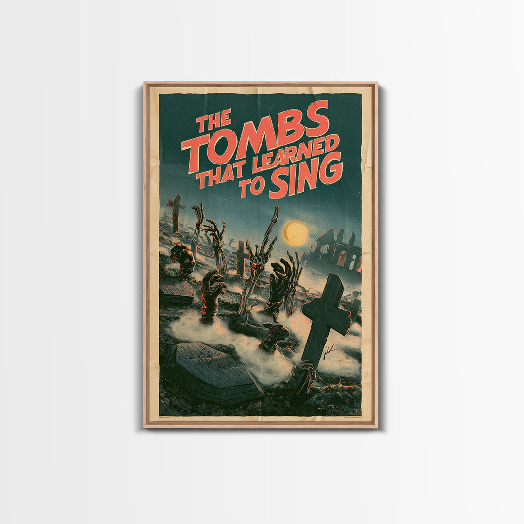 The Tombs That Learned To Sing, English Language Horror Movie Poster, Giallo Horror Art, Gothic Cinema Wall Art, Canvas Print