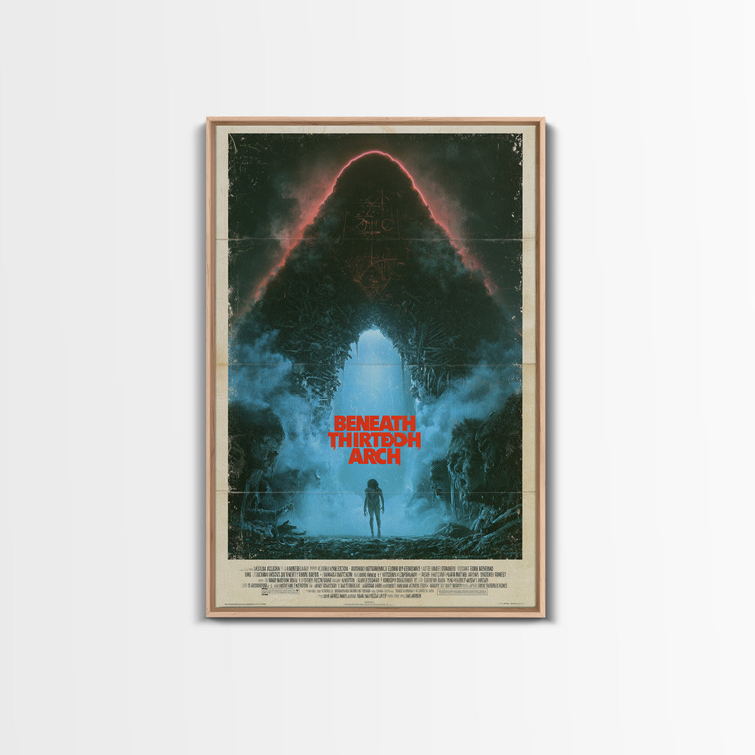 Beneath The Thirteenth Arch, English Language Horror Movie Poster, 1980s Vhs Nightmare Cover Inspired Art, Gothic Cinema Wall Art