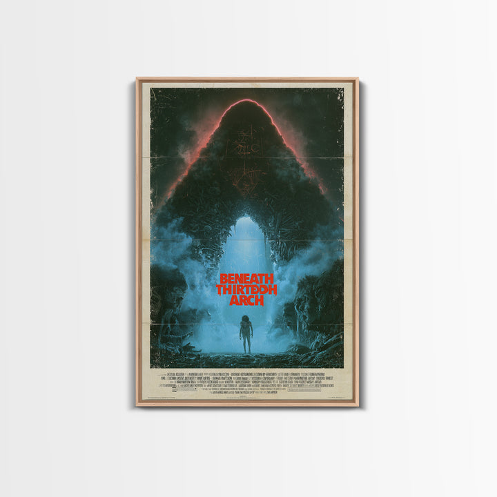 Beneath The Thirteenth Arch, English Language Horror Movie Poster, 1980s Vhs Nightmare Cover Inspired Art, Gothic Cinema Wall Art