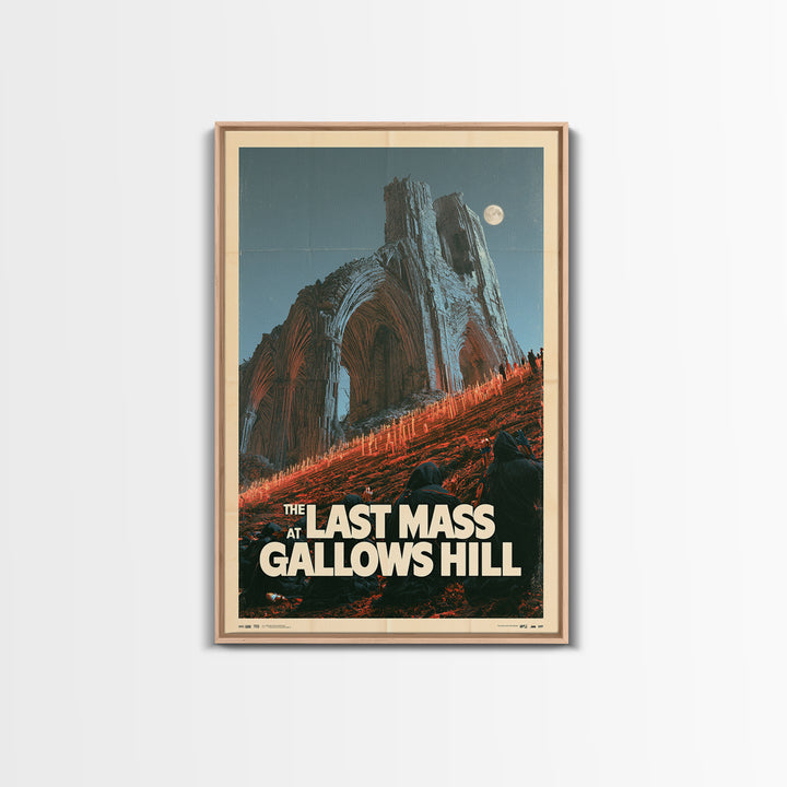 The Last Mass At Gallows Hill, English Language Horror Movie Poster, Giallo Horror Art, Classic Monster Poster, Framed Canvas Print