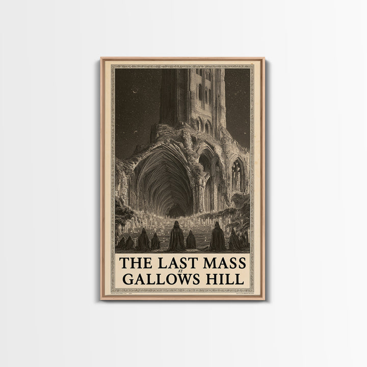 The Last Mass At Gallows Hill, English Language Horror Movie Poster, Gothic Engraving Art, Classic Monster Poster, Canvas Print