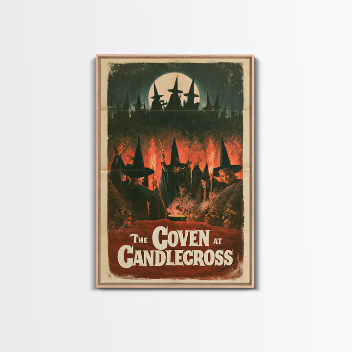 The Coven At Candlecross, English Language Horror Movie Poster, 1960s Horror Art, Retro Horror Movie Art, Framed Canvas Print