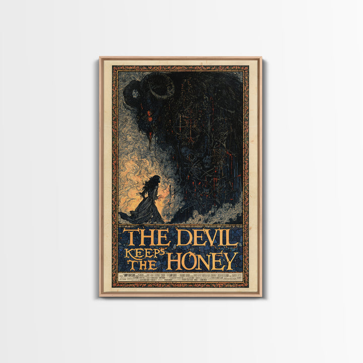 The Devil Keeps The Honey, English Language Horror Movie Poster, Stained Glass Gothic Art, Classic Monster Poster, Canvas Print