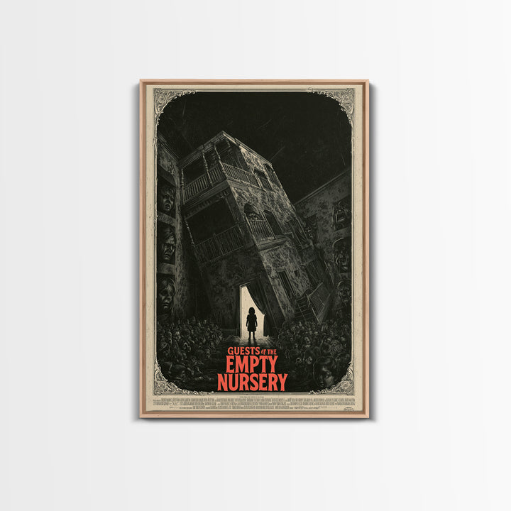 Guests Of The Empty Nursery, English Language Horror Movie Poster, Giallo Horror Art, Cult Horror Poster, Framed Canvas Print
