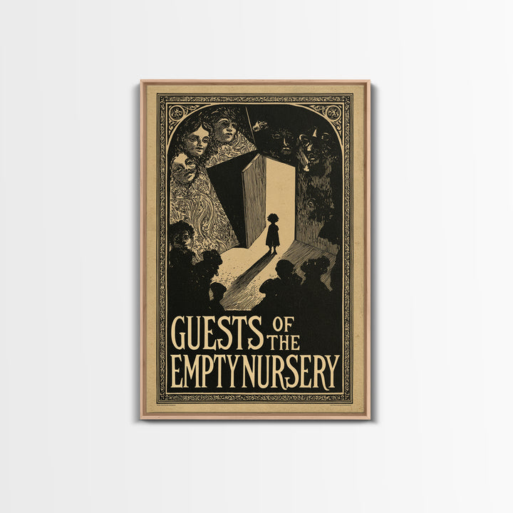 Guests Of The Empty Nursery, English Language Horror Movie Poster, Decadent Line Art, Classic Monster Poster, Horror Wall Decor
