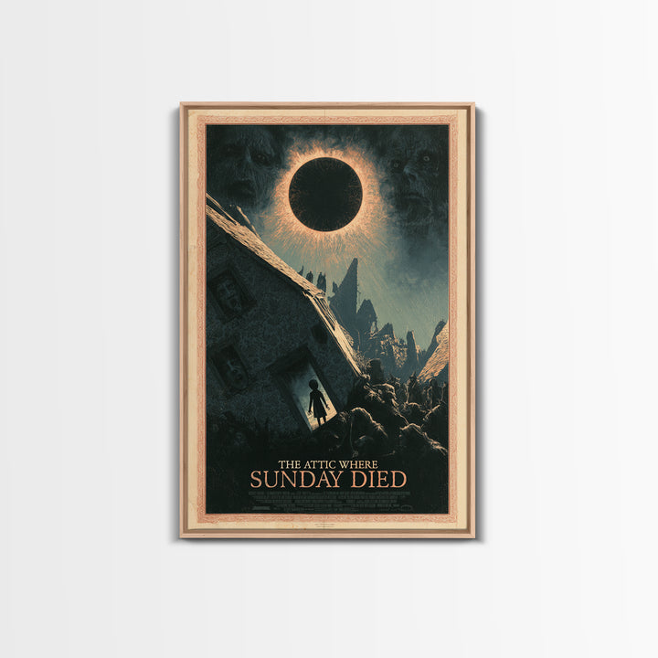 The Attic Where Sunday Died, English Language Horror Movie Poster, Dark Romantic Horror Art, Cult Horror Poster, Canvas Print