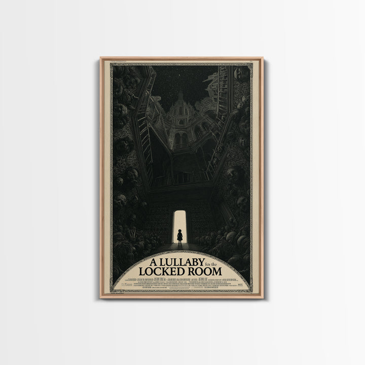 A Lullaby For The Locked Room, English Language Horror Movie Poster, Gothic Engraving Art, Retro Horror Movie Art, Canvas Print