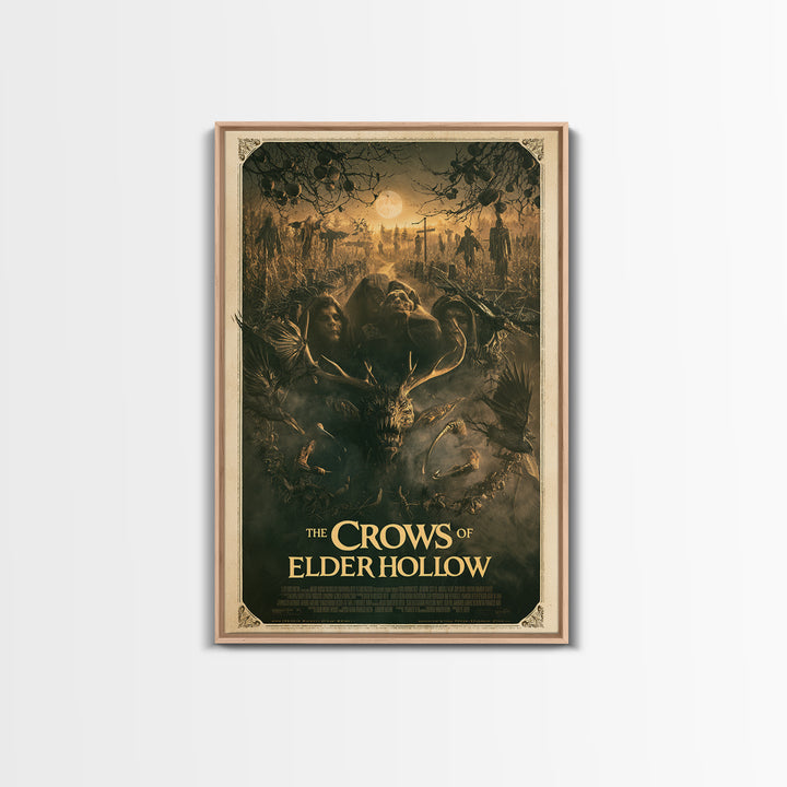 The Crows Of Elder Hollow, English Language Horror Movie Poster, Dark Romantic Horror Art, Retro Horror Movie Art, Canvas Print