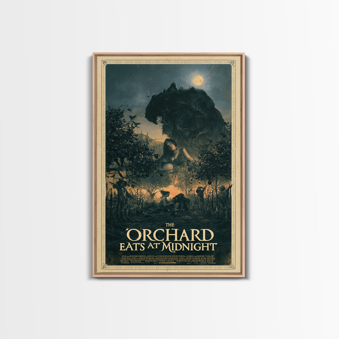 The Orchard Eats At Midnight, English Language Horror Movie Poster, Gothic Nightmare Art, Retro Horror Movie Art, Canvas Print