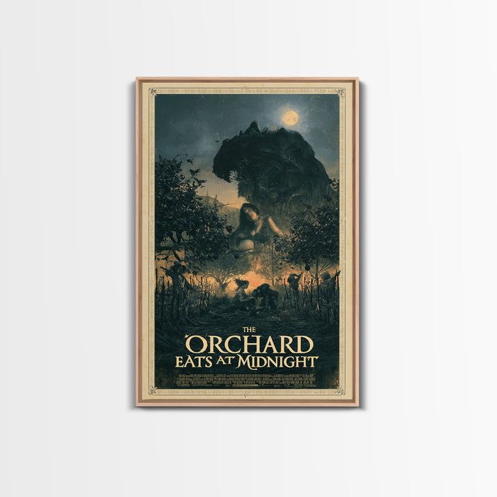The Orchard Eats At Midnight, English Language Horror Movie Poster, Gothic Nightmare Art, Retro Horror Movie Art, Canvas Print