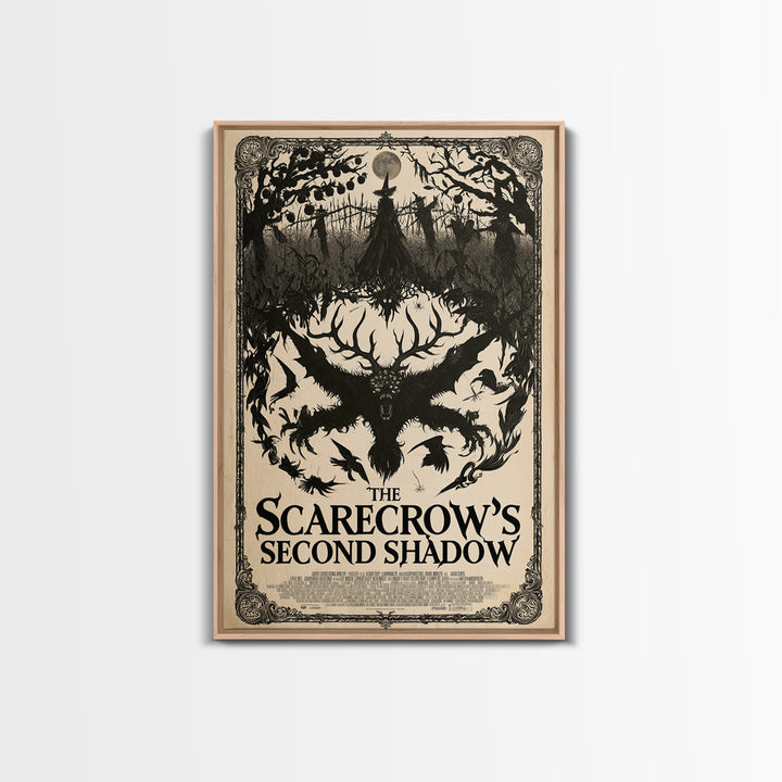 The Scarecrow'S Second Shadow, English Language Horror Movie Poster, Decadent Line Art, Cult Horror Poster, Canvas Print
