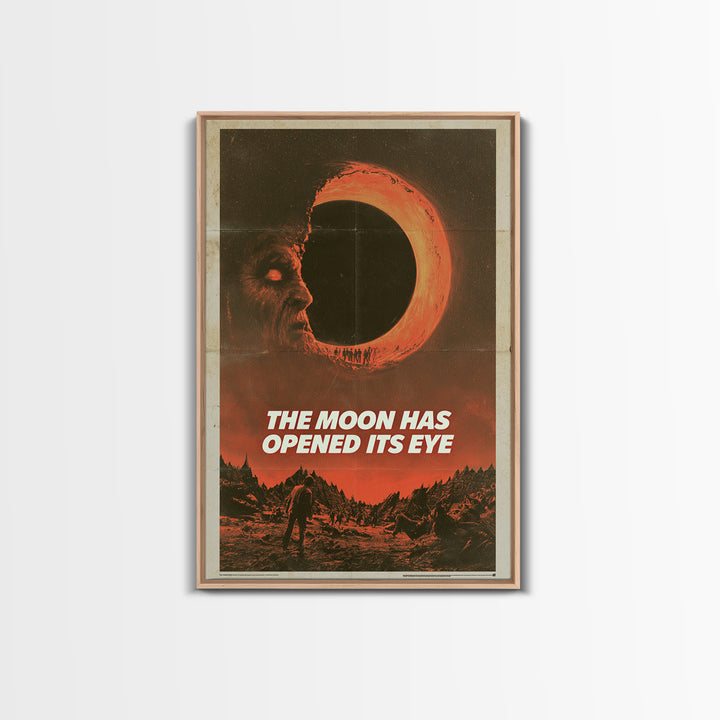 The Moon Has Opened Its Eye, English Language Horror Movie Poster, 1970s Horror Art, Retro Horror Movie Art, Framed Canvas Print