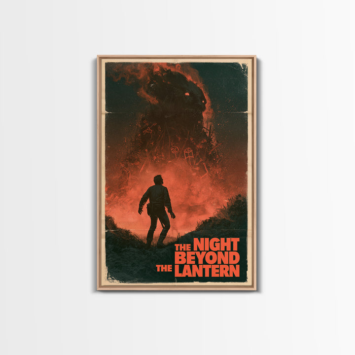 The Night Beyond The Lantern, English Language Horror Movie Poster, 1970s Horror Art, Gothic Cinema Wall Art, Framed Canvas Print