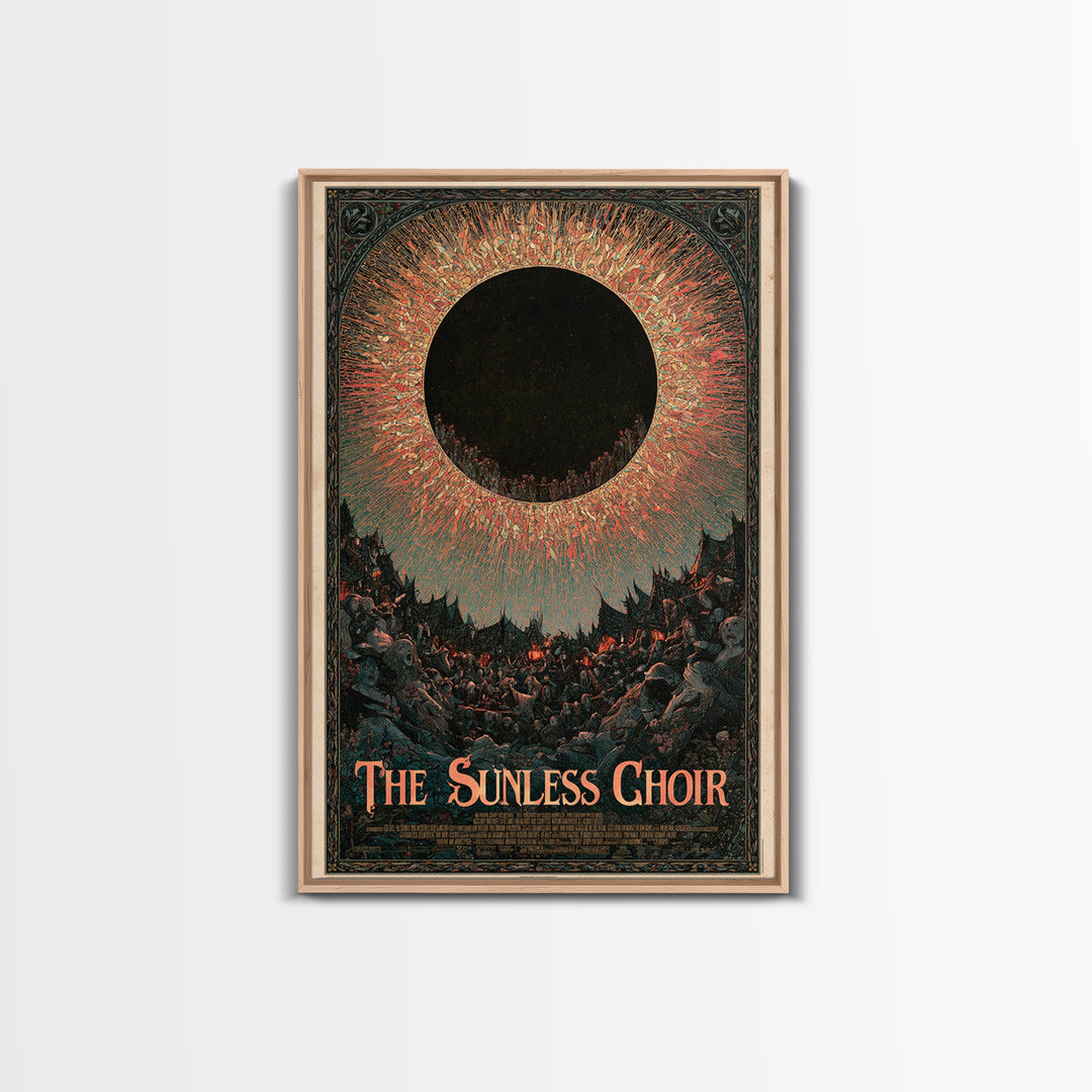 The Sunless Choir, English Language Horror Movie Poster, Stained Glass Gothic Art, Classic Monster Poster, Canvas Print, Horror Wall Decor