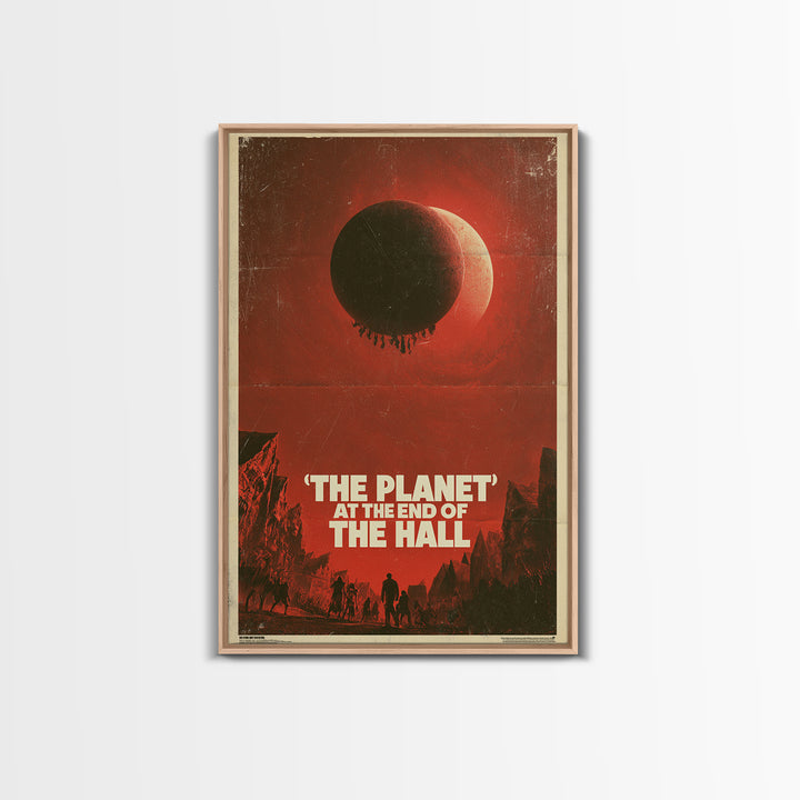 The Planet At The End Of The Hall, English Language Horror Movie Poster, 1970s Horror Art, Gothic Cinema Wall Art, Canvas Print