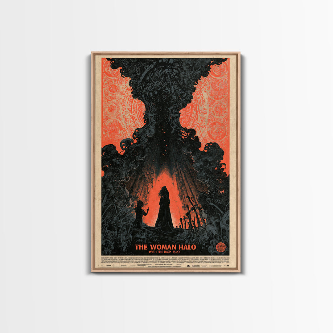 The Woman With The Iron Halo, English Language Horror Movie Poster, Decadent Line Art, Gothic Cinema Wall Art, Canvas Print