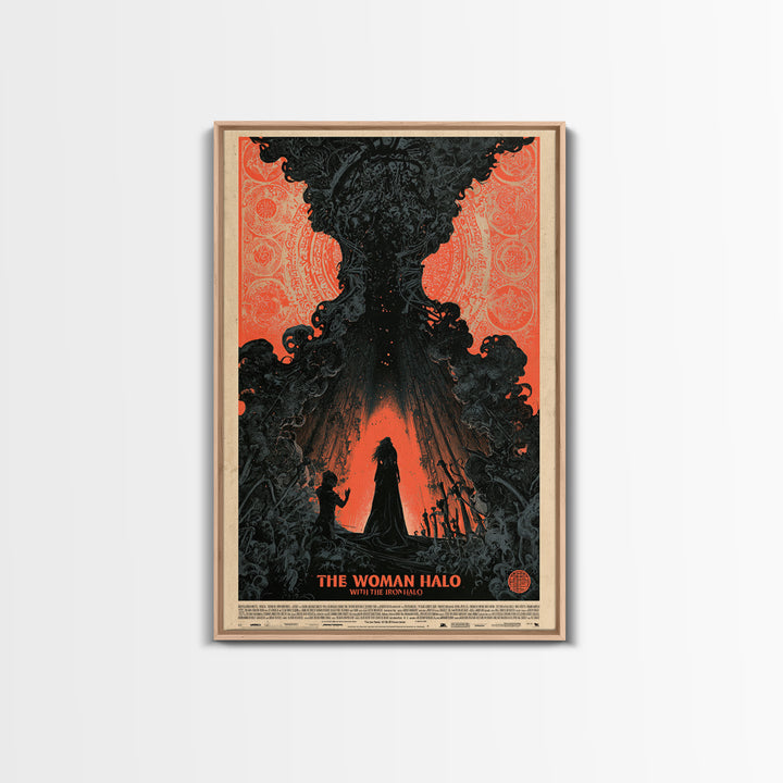 The Woman With The Iron Halo, English Language Horror Movie Poster, Decadent Line Art, Gothic Cinema Wall Art, Canvas Print