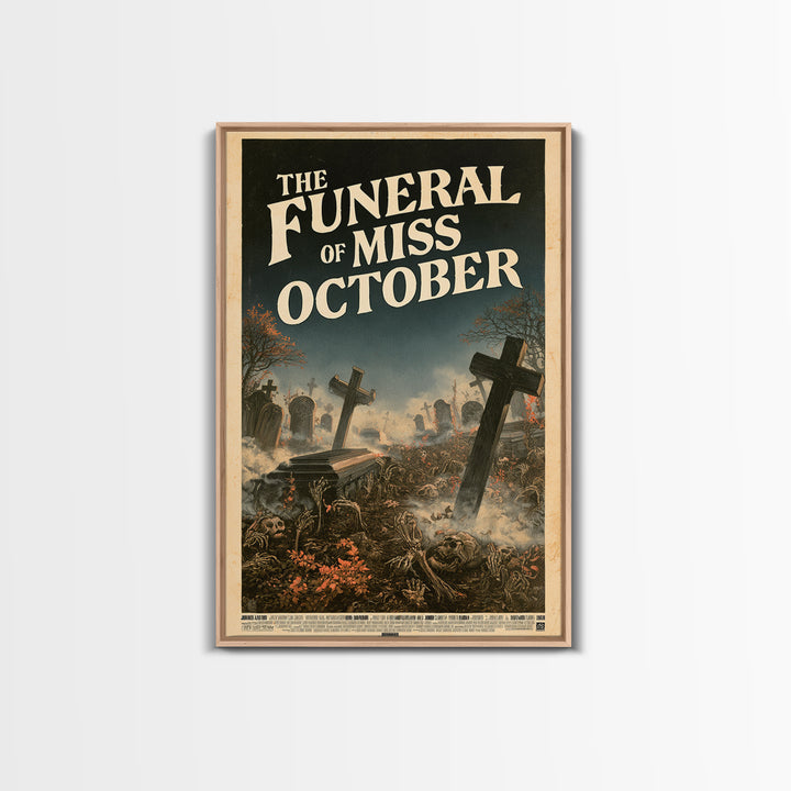 The Funeral Of Miss October, English Language Horror Movie Poster, Stained Glass Gothic Art, Cult Horror Poster, Canvas Print