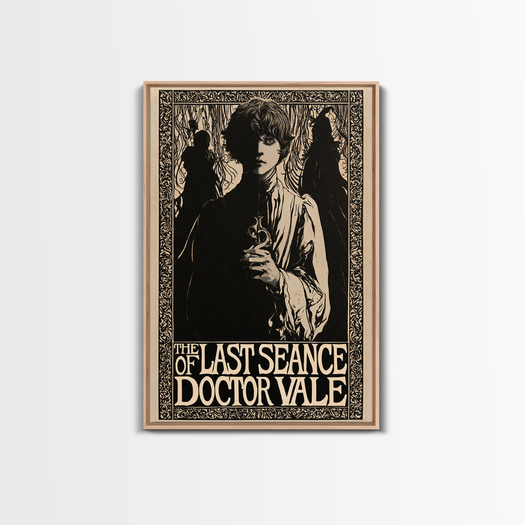 The Last Seance Of Doctor Vale, English Language Horror Movie Poster, Decadent Line Art, Retro Horror Movie Art, Canvas Print