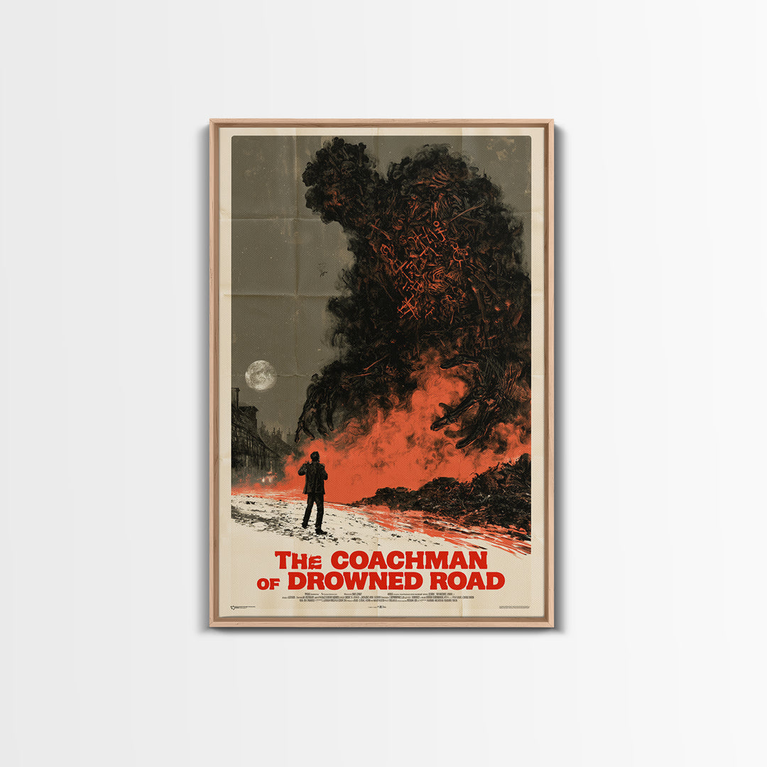 The Coachman Of Drowned Road, English Language Horror Movie Poster, Giallo Horror Art, Classic Monster Poster, Canvas Print