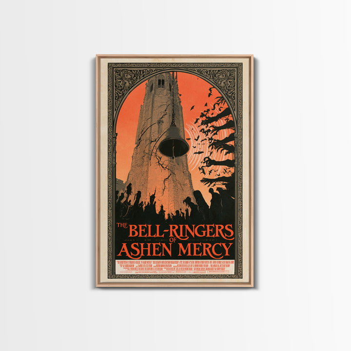 The Bell-Ringers Of Ashen Mercy, English Language Horror Movie Poster, Decadent Line Art, Cult Horror Poster, Canvas Print