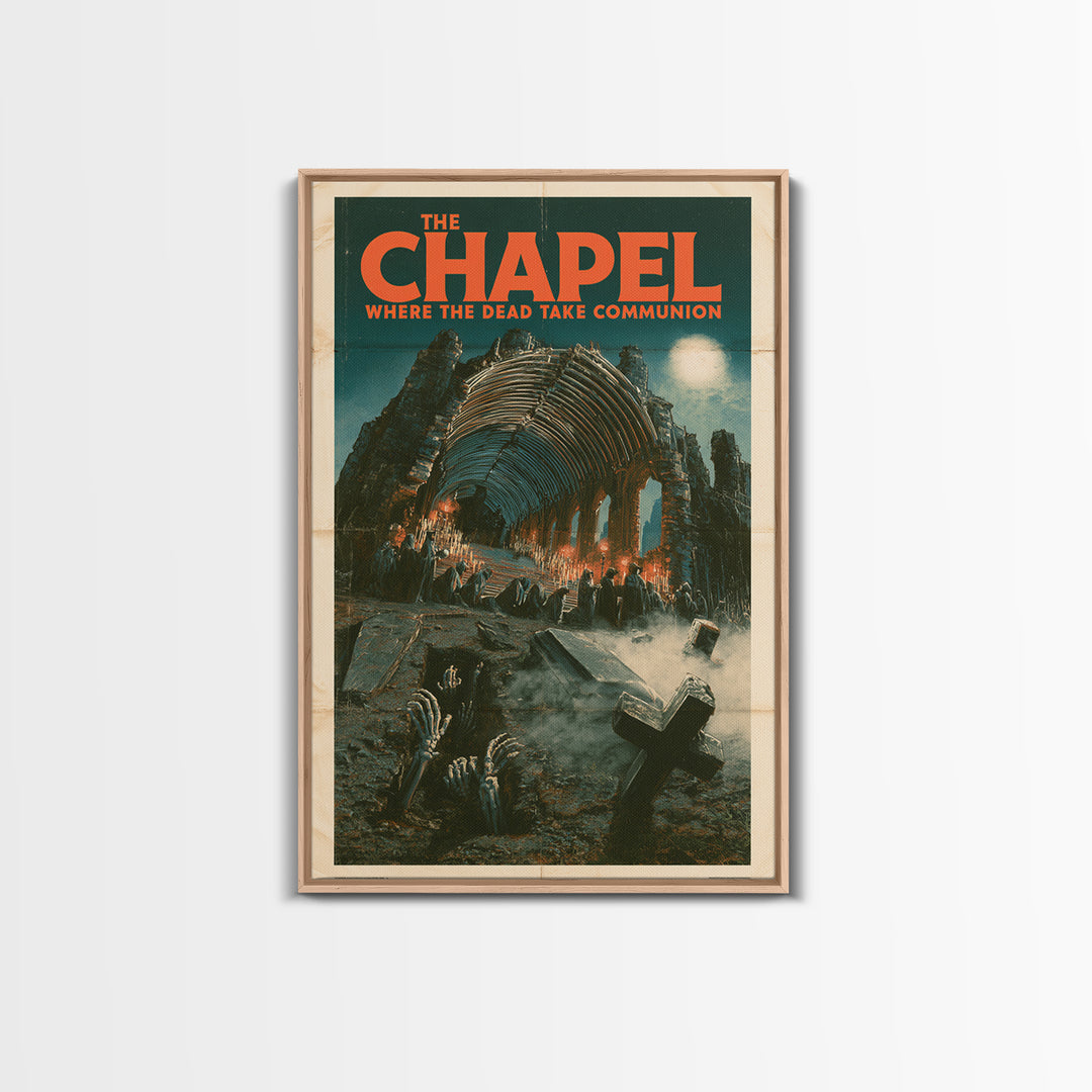 The Chapel Where The Dead Take Communion, English Language Horror Movie Poster, Giallo Horror Art, Classic Monster Poster, Canvas Print