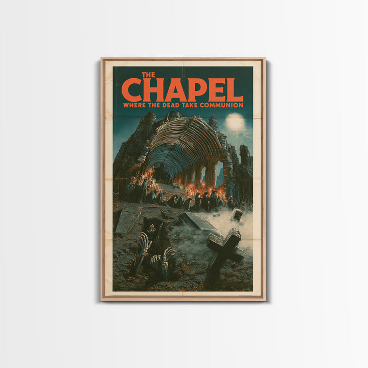 The Chapel Where The Dead Take Communion, English Language Horror Movie Poster, Giallo Horror Art, Classic Monster Poster, Canvas Print