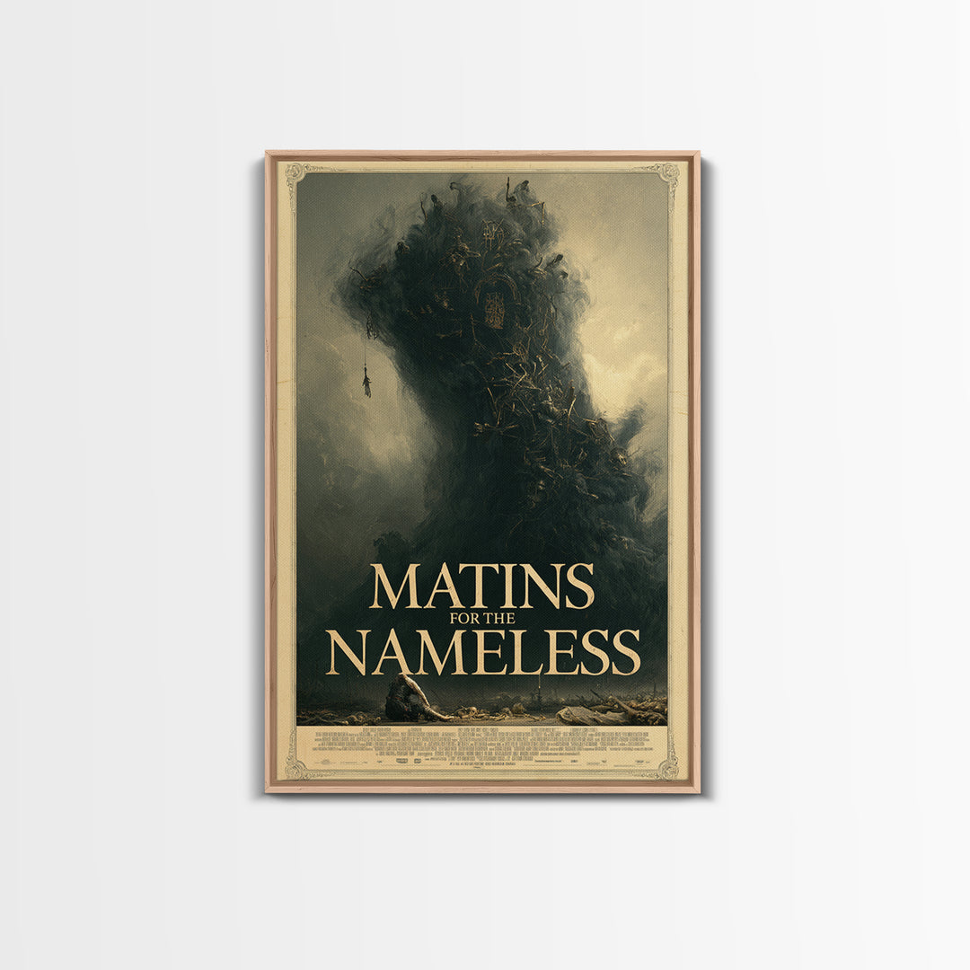 Matins For The Nameless, English Language Horror Movie Poster, Gothic Nightmare Art, Classic Monster Poster, Canvas Print