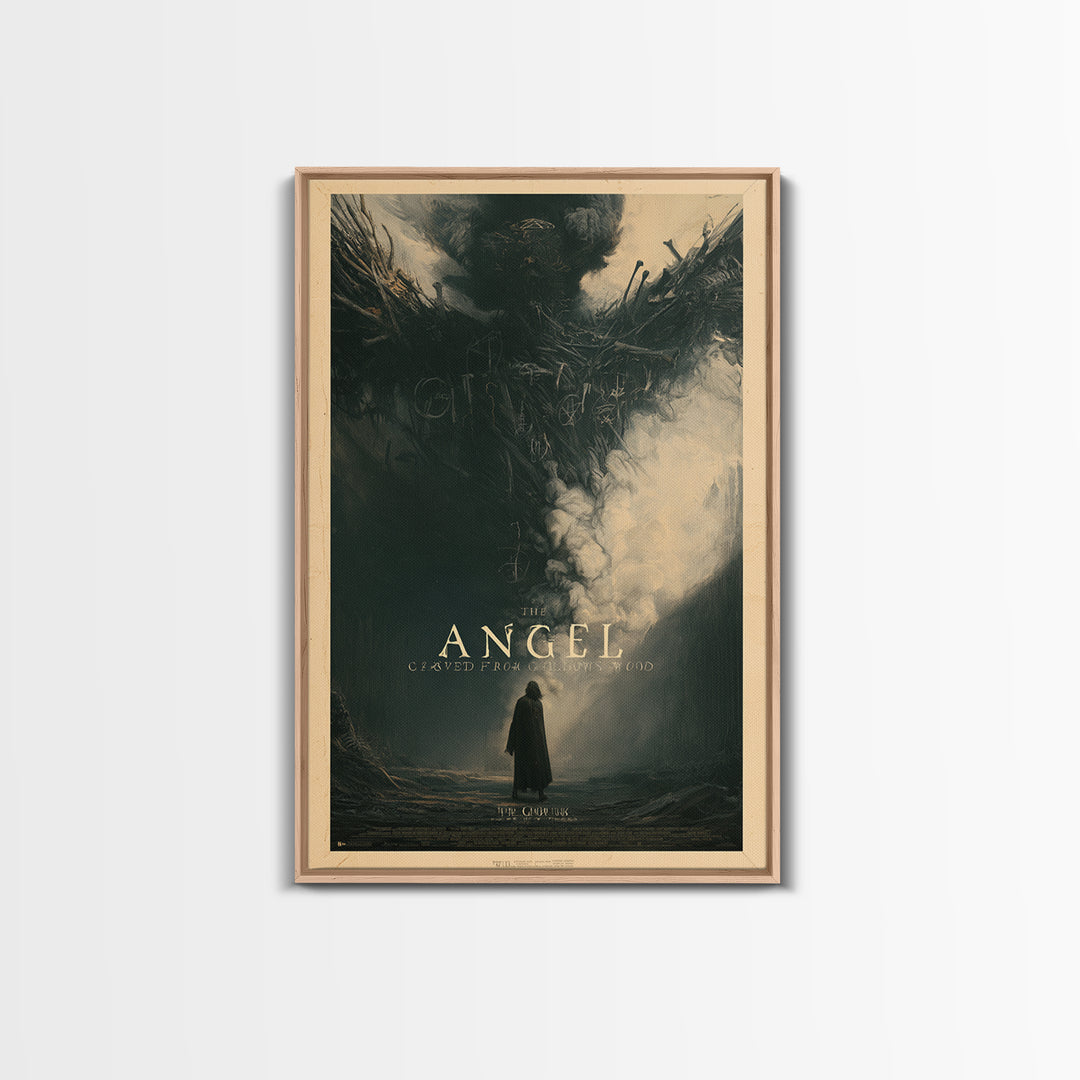 The Angel Carved From Gallows Wood, English Language Horror Movie Poster, Gothic Nightmare Art, Classic Monster Poster, Canvas Print