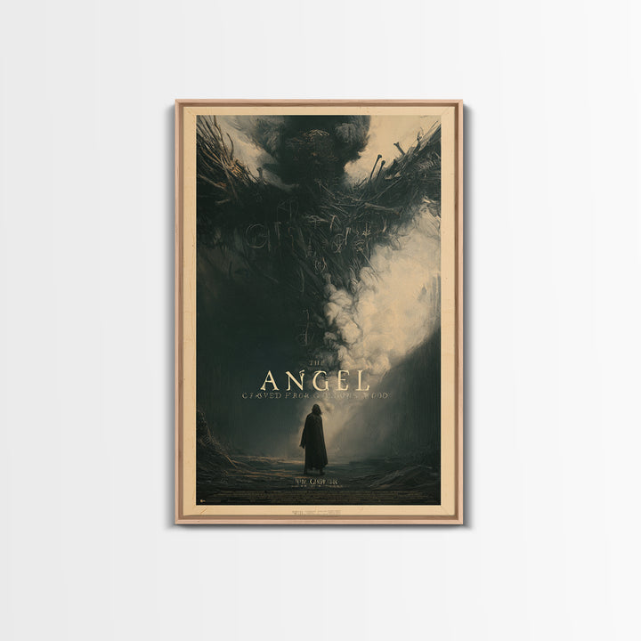 The Angel Carved From Gallows Wood, English Language Horror Movie Poster, Gothic Nightmare Art, Classic Monster Poster, Canvas Print