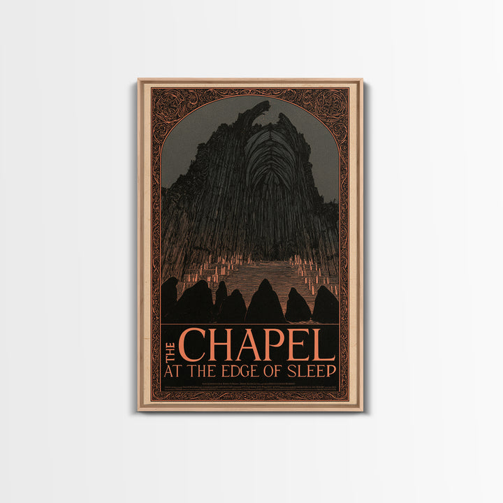 The Chapel At The Edge Of Sleep, English Language Horror Movie Poster, Decadent Line Art, Gothic Cinema Wall Art
