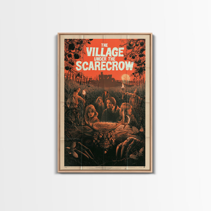 The Village Under The Scarecrow, English Language Horror Movie Poster, 1960s Horror Art, Retro Horror Movie Art, Canvas Print