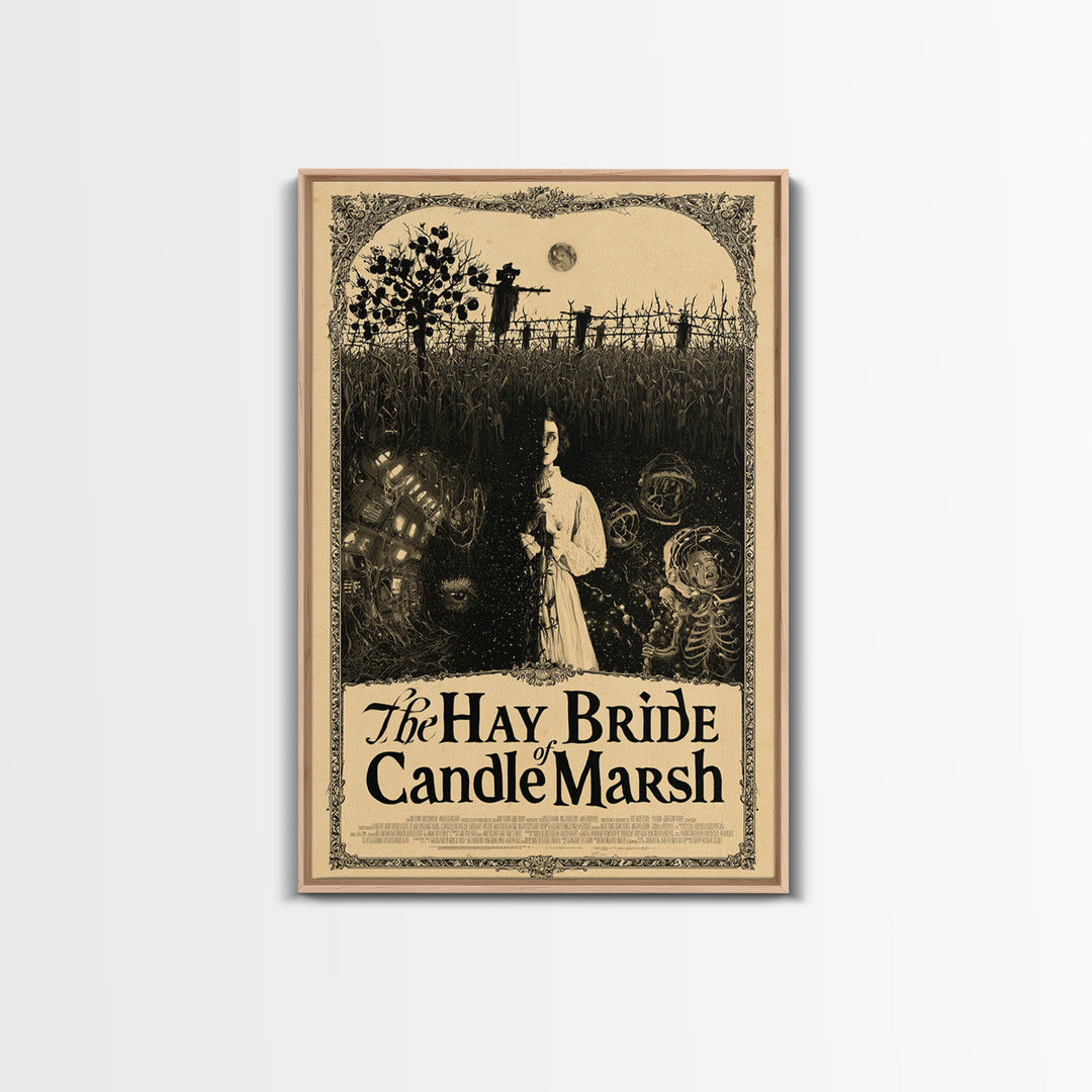 The Hay Bride Of Candle Marsh, English Language Horror Movie Poster, Decadent Line Art, Classic Monster Poster