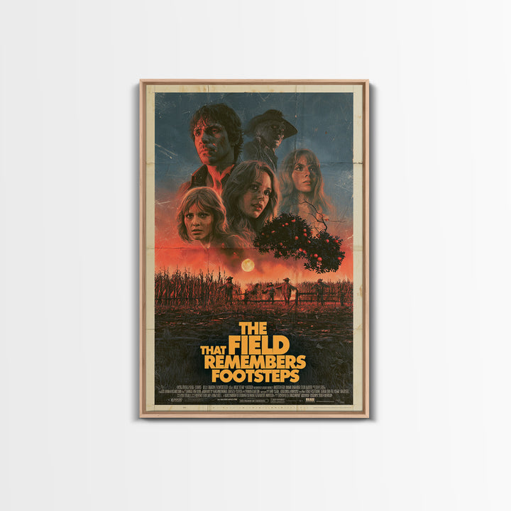 The Field That Remembers Footsteps, English Language Horror Movie Poster, 1970s Horror Art, Retro Horror Movie Art, Canvas Print
