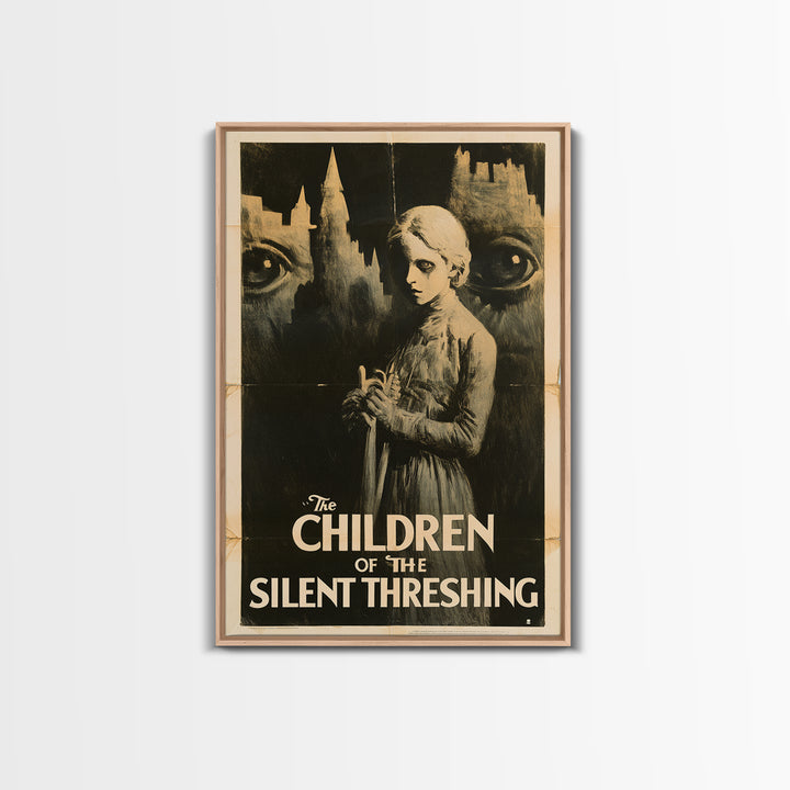 The Children Of The Silent Threshing, English Language Horror Movie Poster, 1930s Horror Art, Retro Horror Movie Art, Canvas Print
