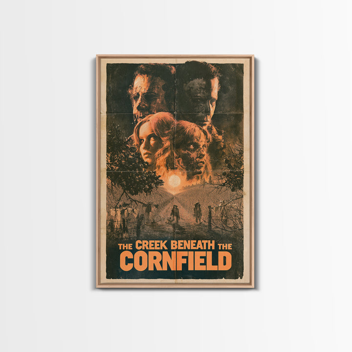 The Creek Beneath The Cornfield, English Language Horror Movie Poster, 1970s Horror Art, Gothic Cinema Wall Art, Canvas Print