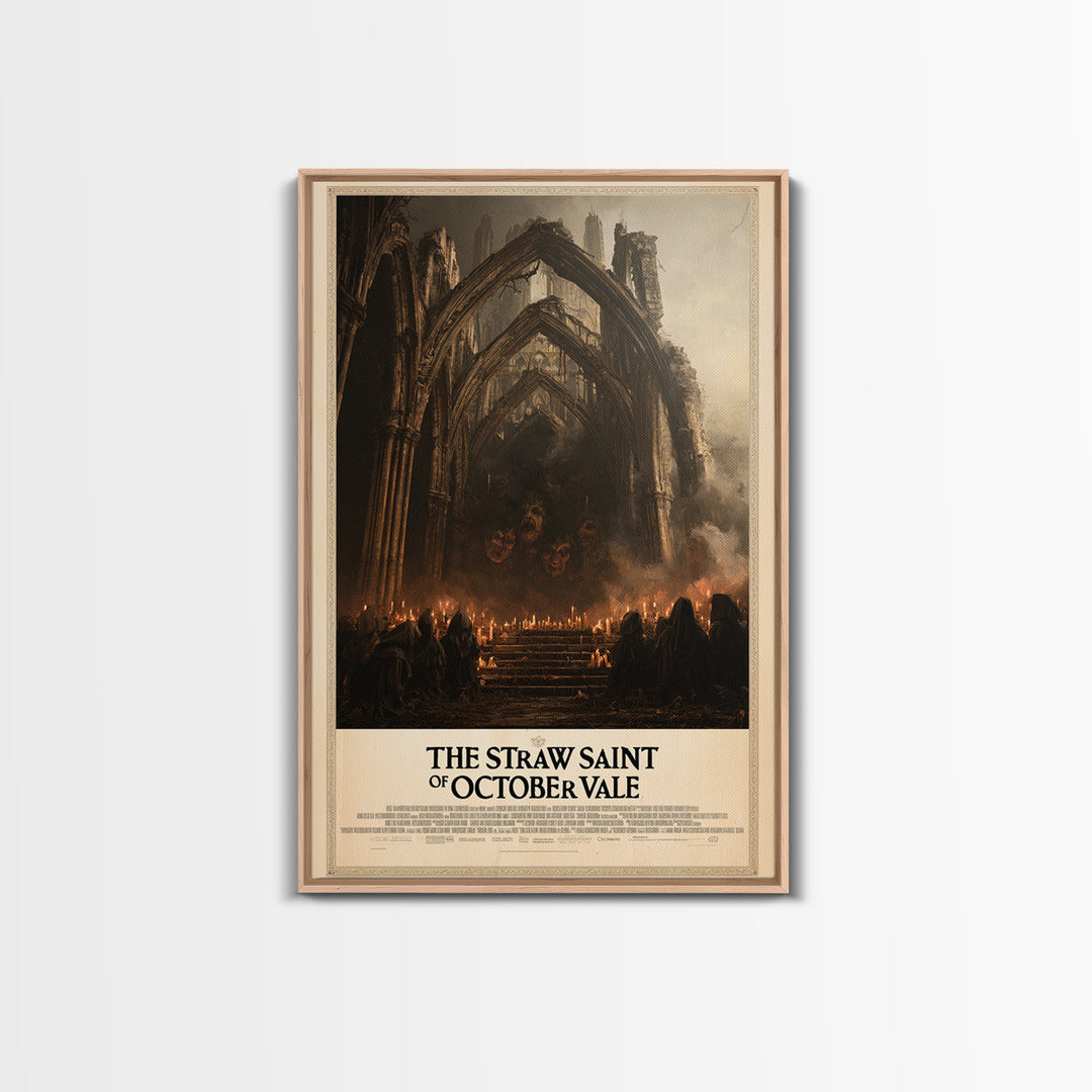 The Straw Saint Of October Vale, English Language Horror Movie Poster, Dark Romantic Horror Art, Cult Horror Poster, Canvas Print