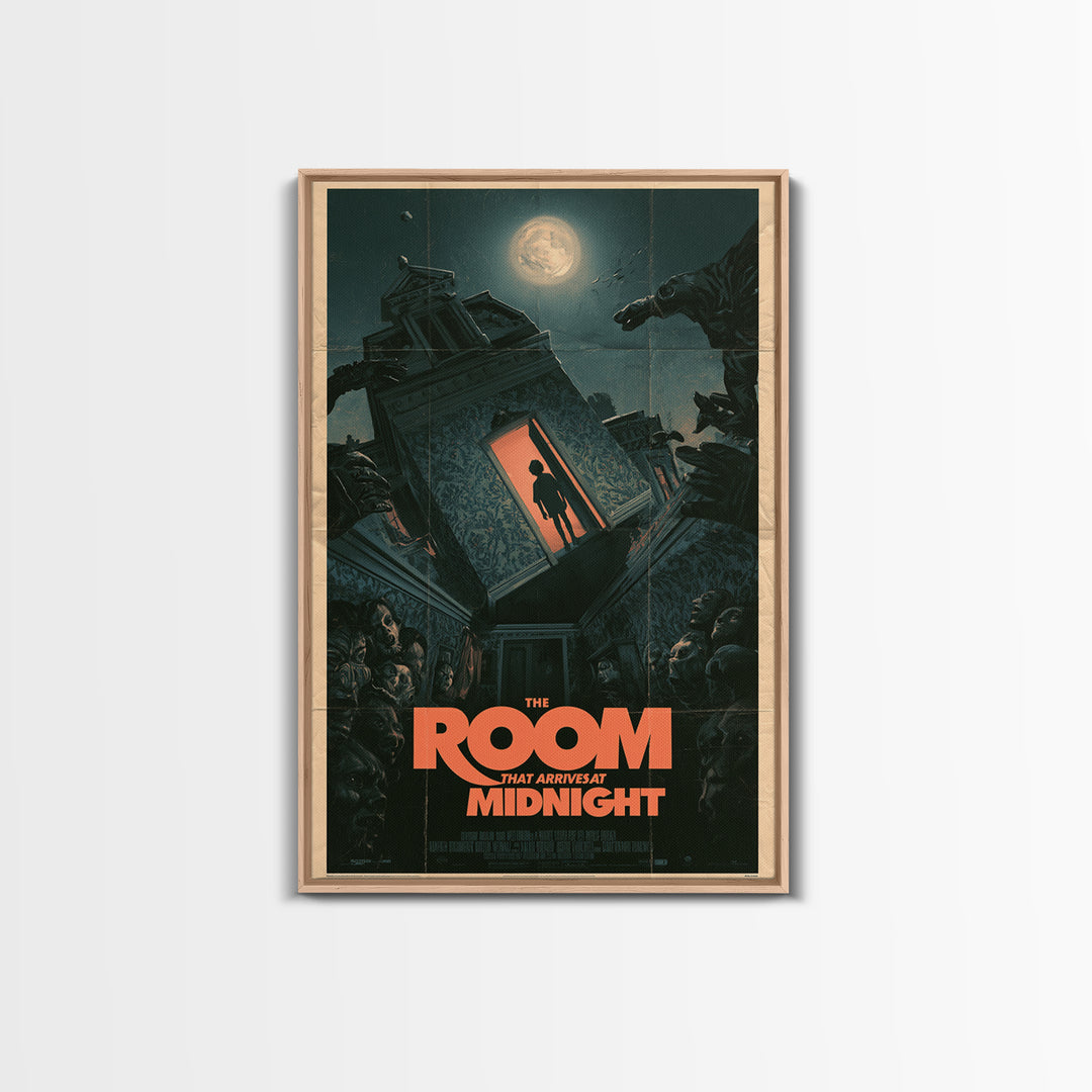 The Room That Arrives At Midnight, English Language Horror Movie Poster, Giallo Horror Art, Retro Horror Movie Art, Canvas Print