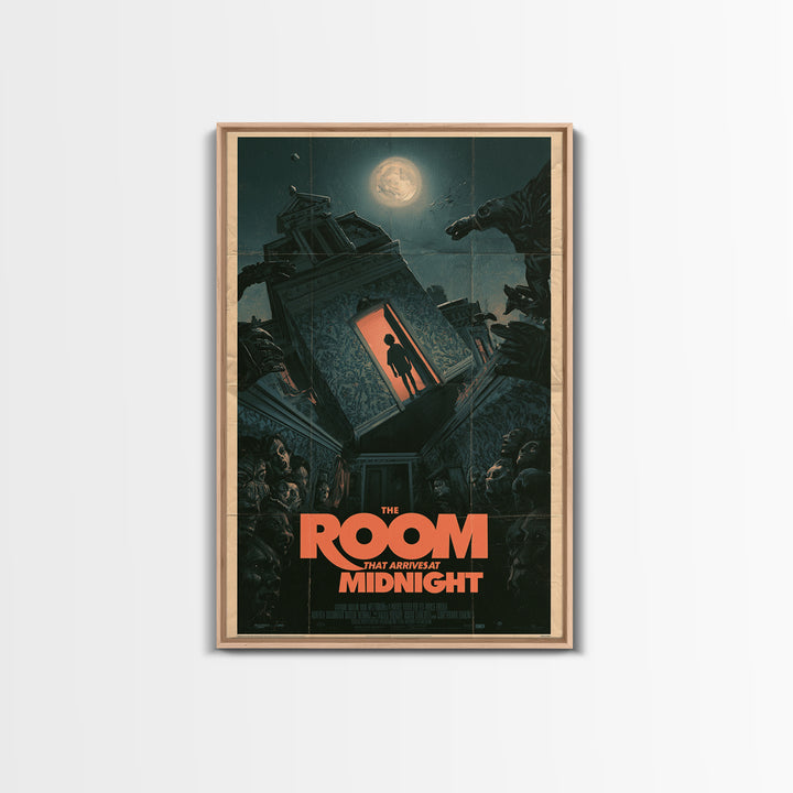 The Room That Arrives At Midnight, English Language Horror Movie Poster, Giallo Horror Art, Retro Horror Movie Art, Canvas Print