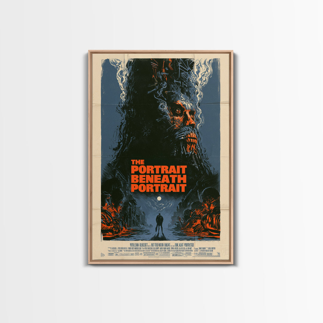 The Portrait Beneath The Portrait, English Language Horror Movie Poster, Giallo Horror Art, Classic Monster Poster, Canvas Print