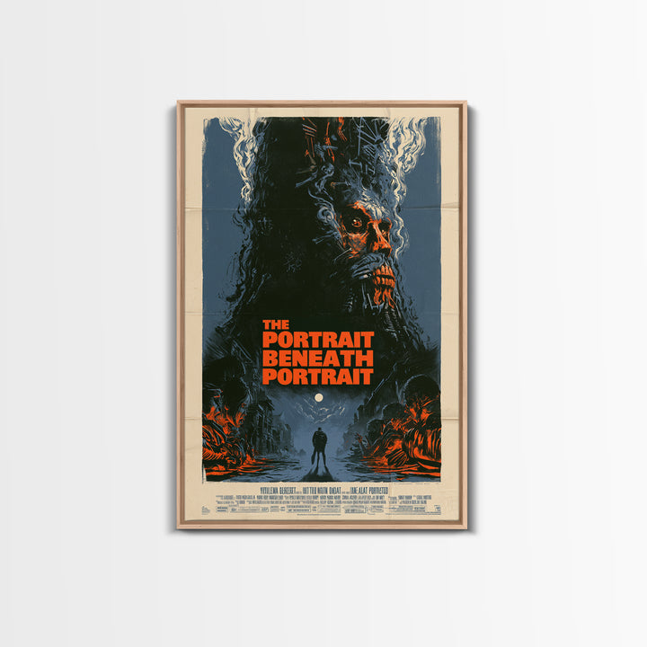 The Portrait Beneath The Portrait, English Language Horror Movie Poster, Giallo Horror Art, Classic Monster Poster, Canvas Print