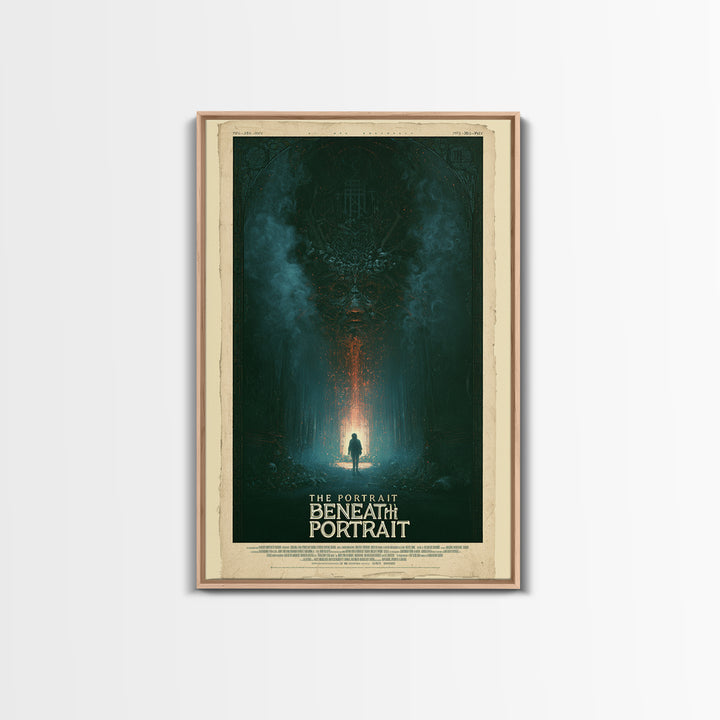 The Portrait Beneath The Portrait, English Language Horror Movie Poster, Stained Glass Gothic Art, Cult Horror Poster, Canvas Print