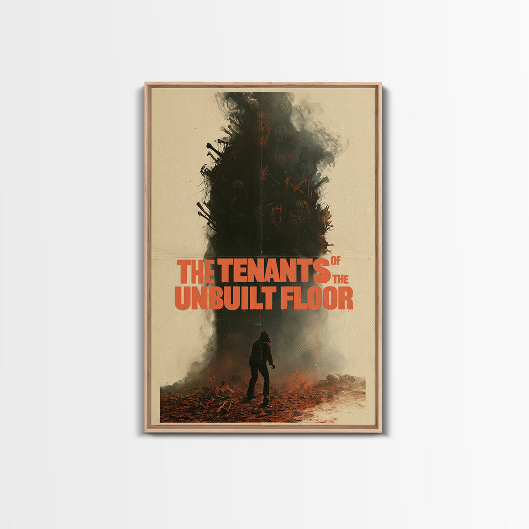 The Tenants Of The Unbuilt Floor, English Language Horror Movie Poster, 1970s Horror Art, Cult Horror Poster, Framed Canvas Print