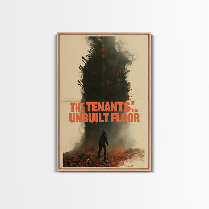 The Tenants Of The Unbuilt Floor, English Language Horror Movie Poster, 1970s Horror Art, Cult Horror Poster, Framed Canvas Print