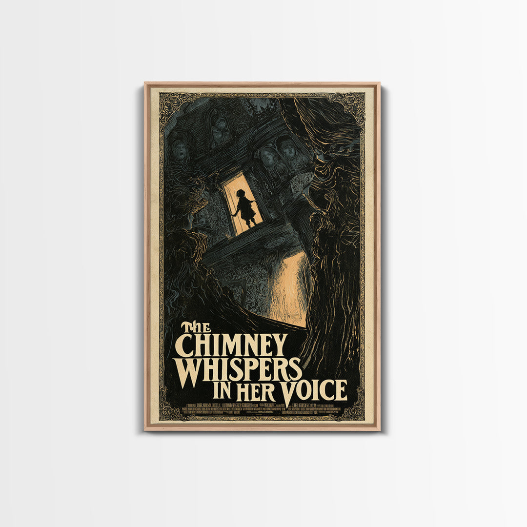 The Chimney Whispers In Her Voice, English Language Horror Movie Poster, Decadent Line Art, Gothic Cinema Wall Art, Canvas Print