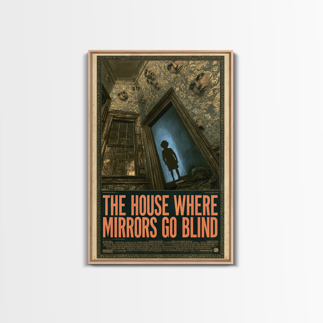 The House Where Mirrors Go Blind, English Language Horror Movie Poster, Gothic Nightmare Art, Gothic Cinema Wall Art, Horror Wall Decor